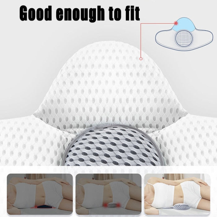 3D Lumbar Pillow With Adjustable Height For Waist Buckwheat Sleep